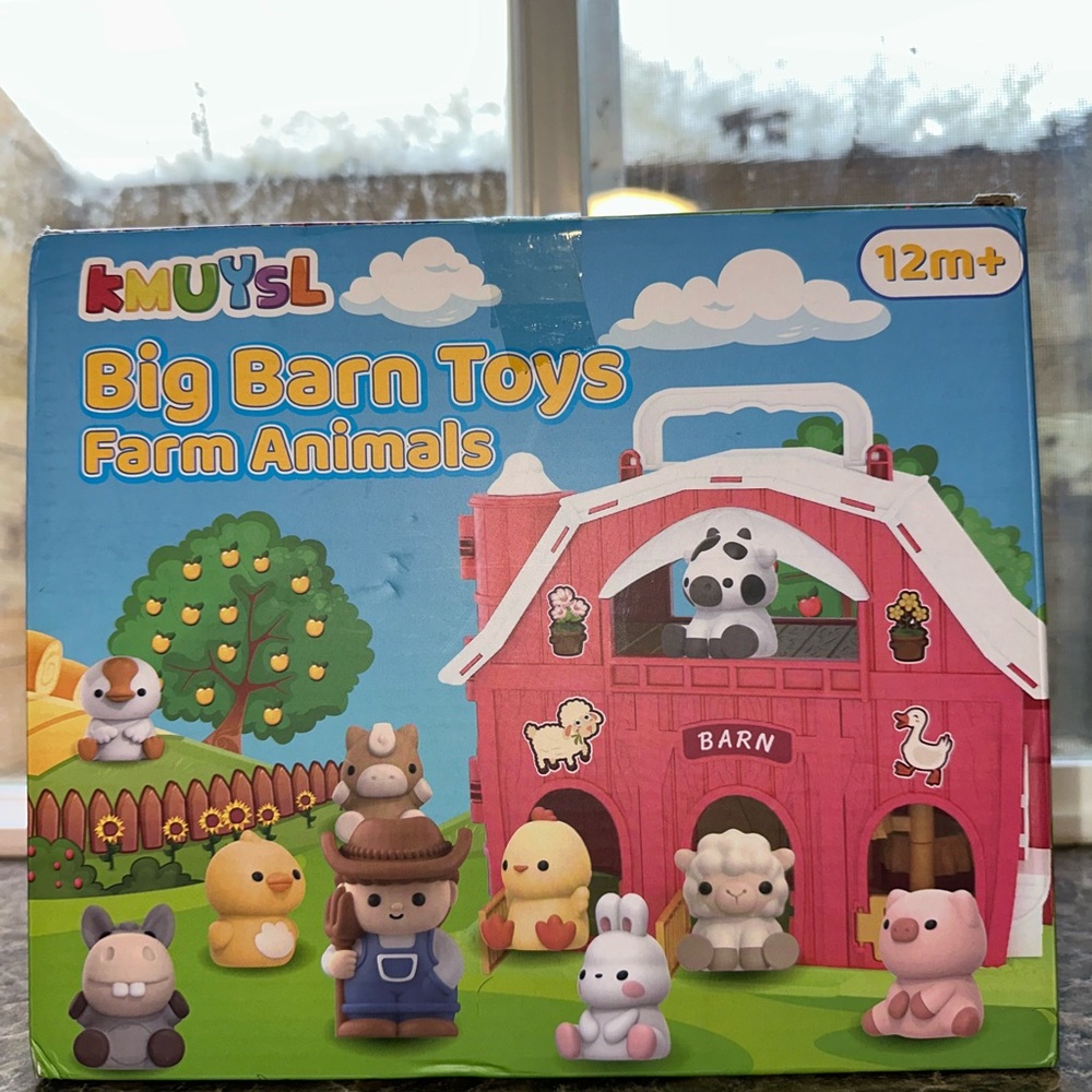 NEW! Kmusyl Big Barn Toys Farm Animals Finger Puppet Kids Toddler